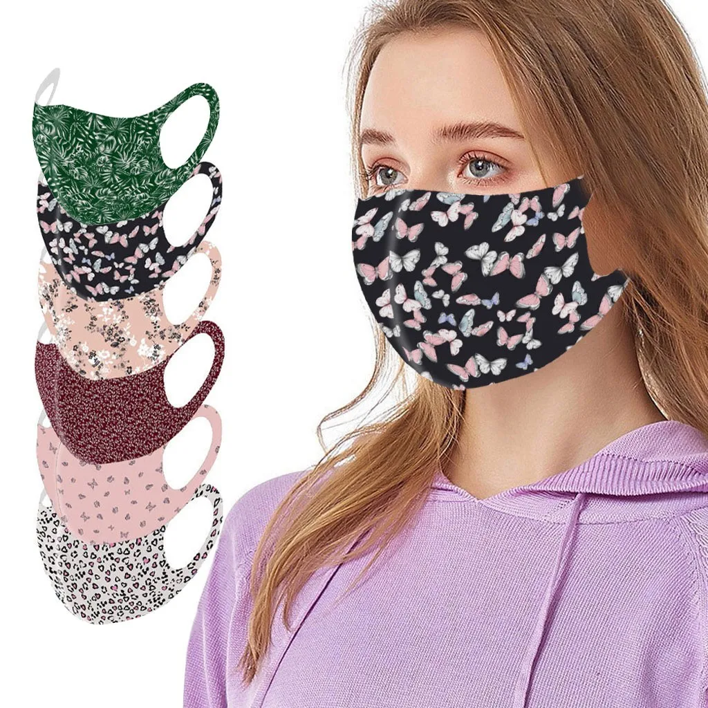 

Women Silk Face Mask Reusable Colorful Fabric Face Turban Stylish Fashionable Neutral Washable Mask Breathable Dustproof Masks