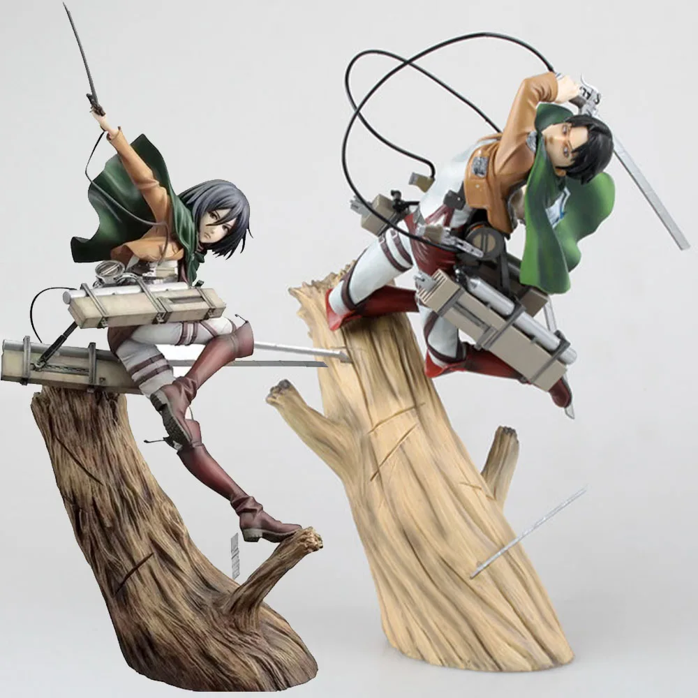

New Attack on Titan Levi Ackerman Anime Figure ARTFX J Mikasa Ackerman Action Figure Shingeki no Kyojin Eren Yeager Figure Toys