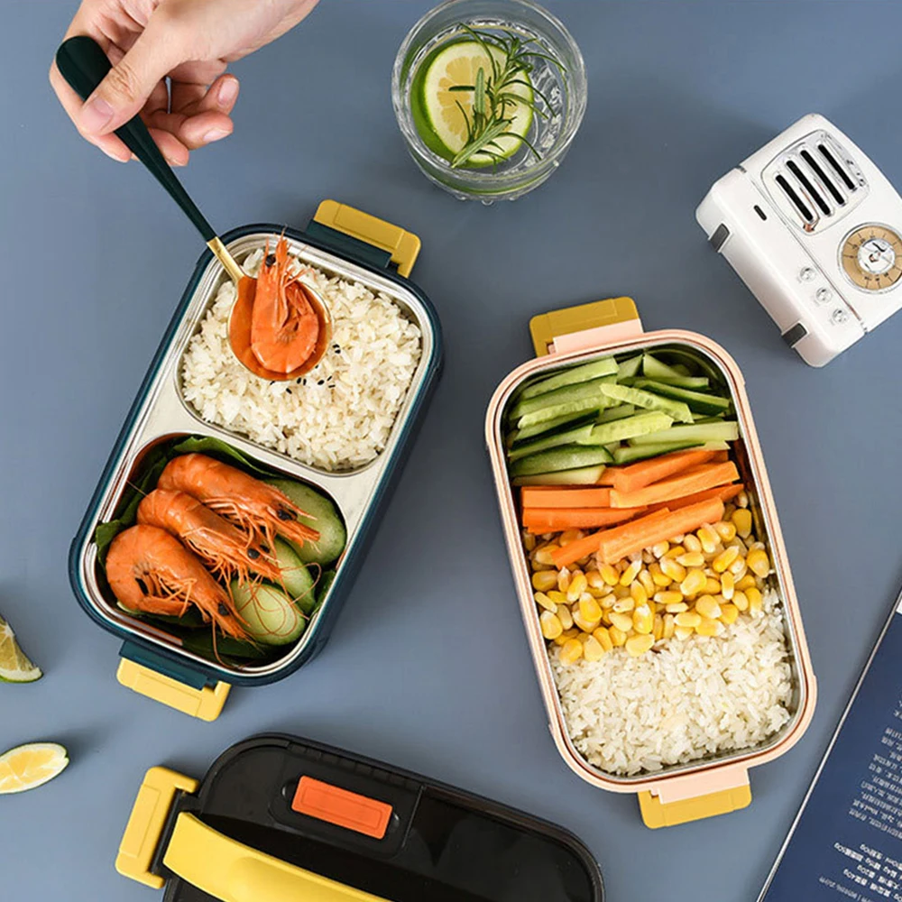 Купить Ланч-бокс из нержавеющей стали 304, двухслойный Ланч-бокс с подогревом для микроволновой печи, студенческий контейнер с маленьким желтым ути... Купить Ланч-бокс из нержавеющей стали 304, двухслойный Ланч-бокс с подогревом для микроволновой печи, студенческий контейнер с маленьким желтым ути...