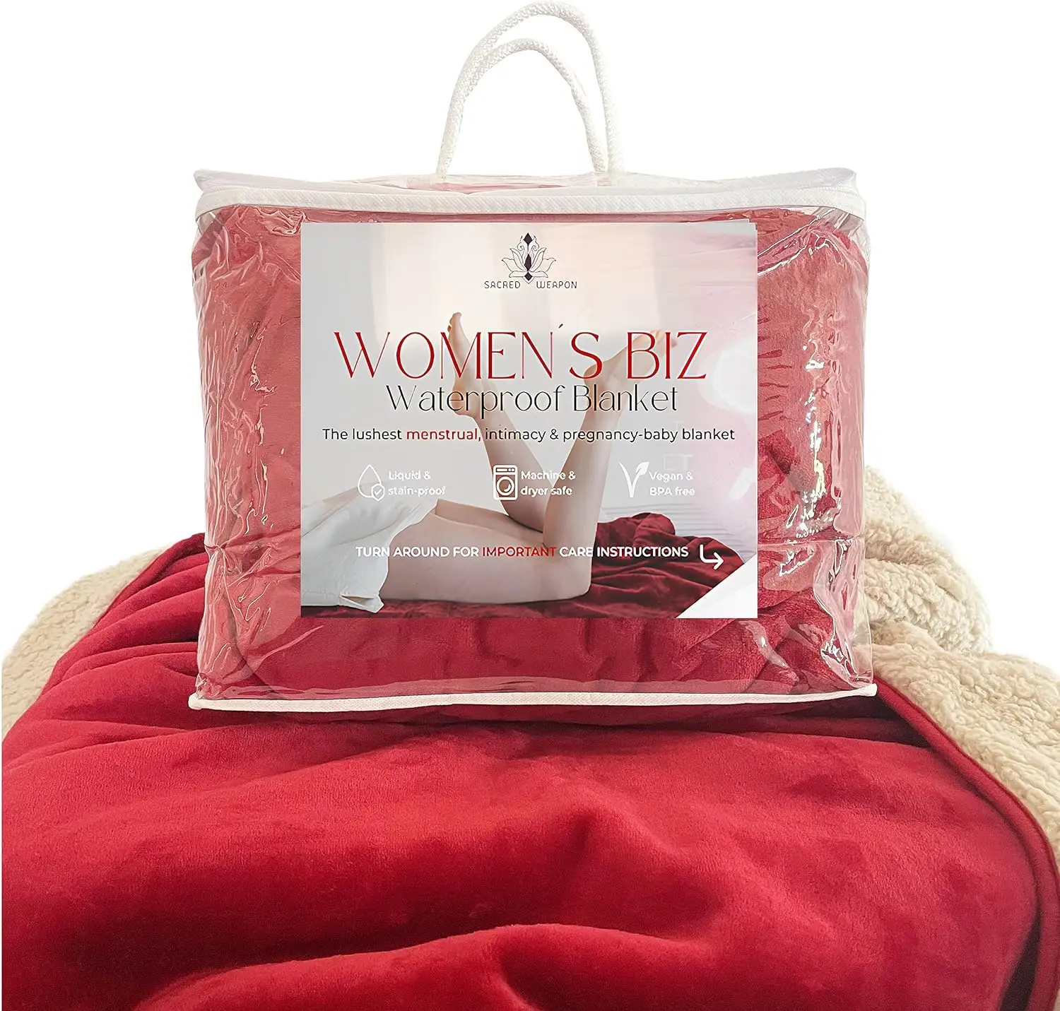 

Blanket for Bed \u2013 Period & Intimacy Waterproof Throw Blanket - Cozy Blankets for Adults \u2013 Washable Waterproof Spla