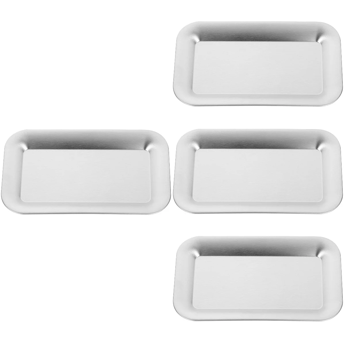 

4pcs Stainless Steel Tray Cake Holder Tray Exquisite Serving Tray Fruit Storage Plate Party Dessert Tray