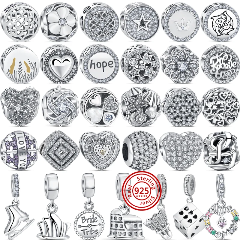 Браслет женский из серебра 925 пробы с блестящими звездами и дельфином