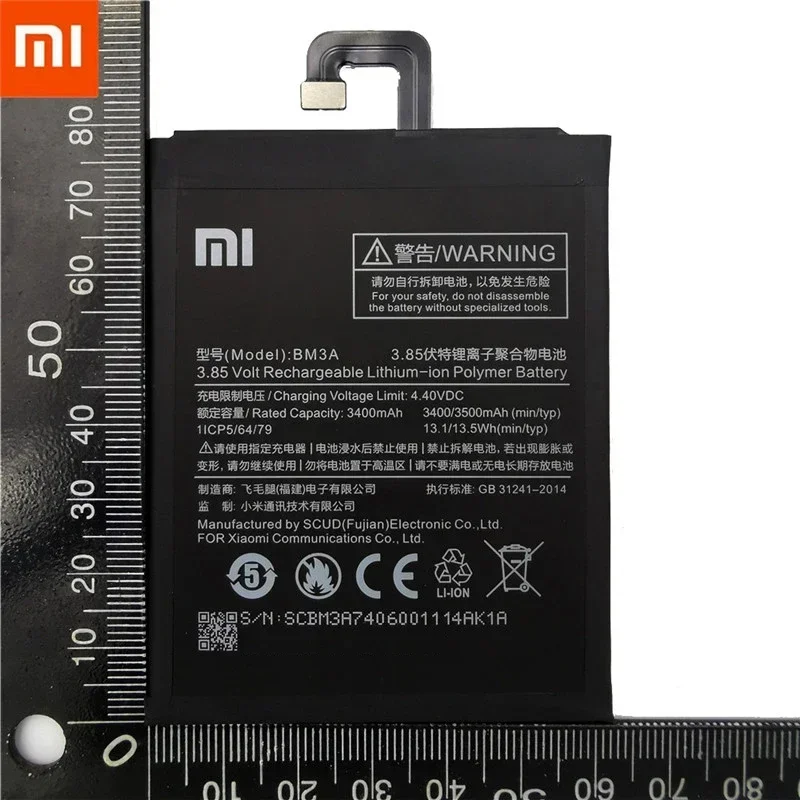 Оригинальный аккумулятор Xiao Mi BM3A для Xiaomi Note 3 сменный 3500 мАч батареи телефона