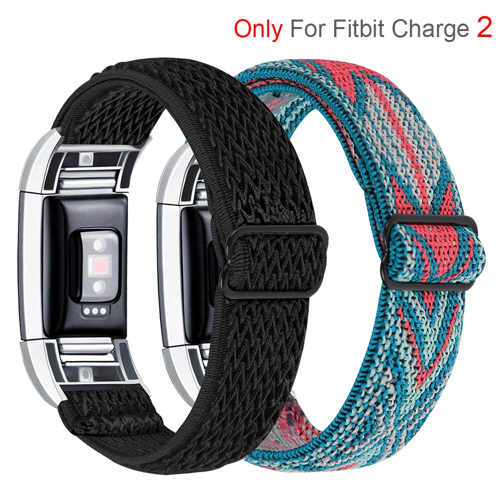 Мягкий нейлоновый ремешок для Fitbit Charge 2 спортивный тканый эластичный часов Solo