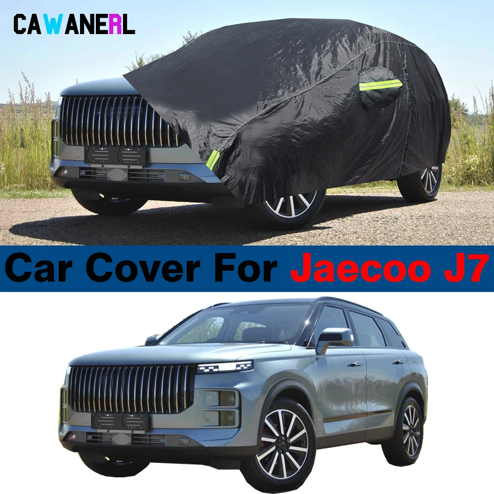 Фото Полный автомобильный чехол для Jaecoo J7/Chery Explore 06 Fulwin T6 2022-2025, водонепроницаемый внедорожник, анти-УФ-солнце, дождь, снег, ветрозащитный чехол №1