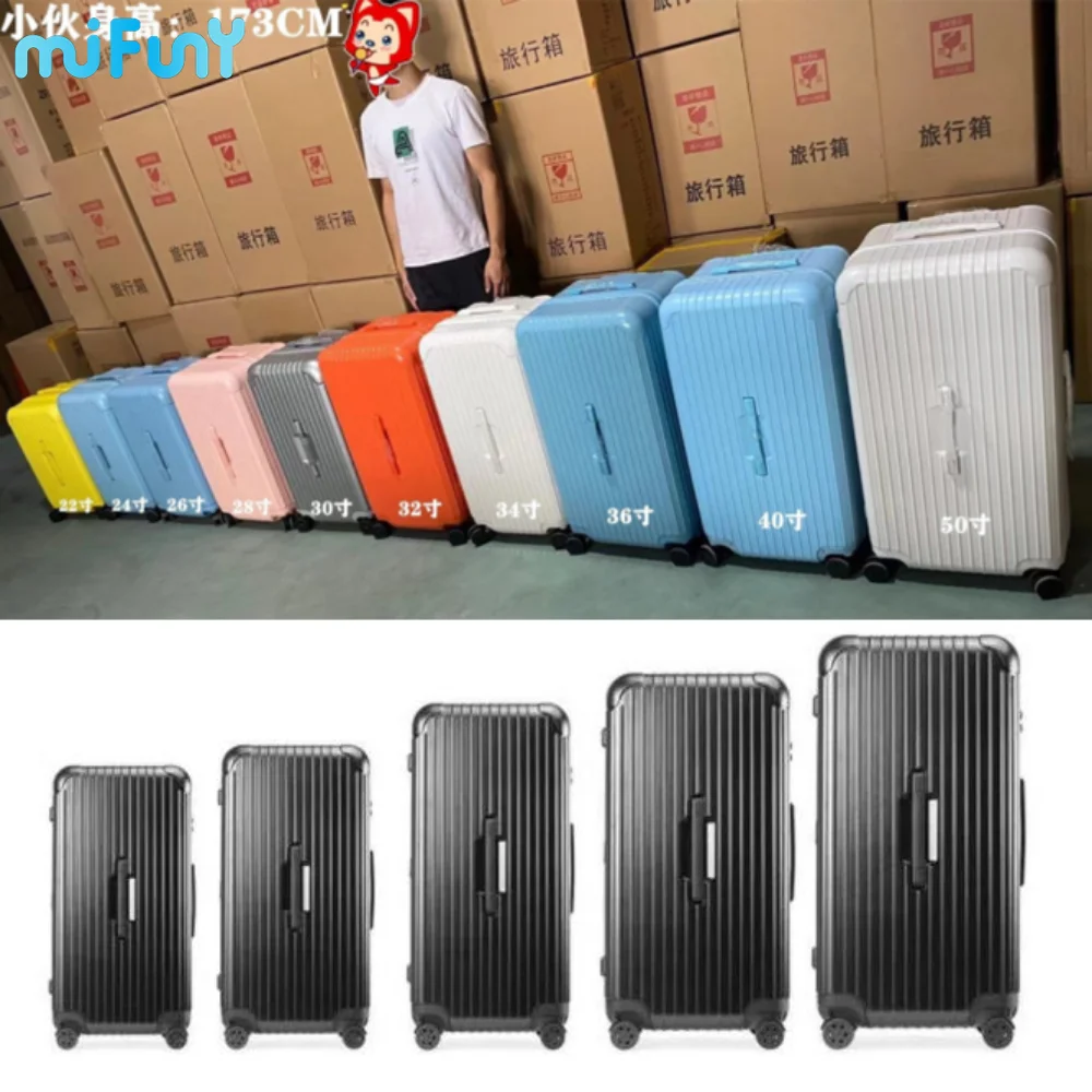 MIFUNY Carry on Luggage with Wheels Trolley Case 40'' Super Large Capacity Luggage Net Celebrity Frosted Suitcase Soft Luggage