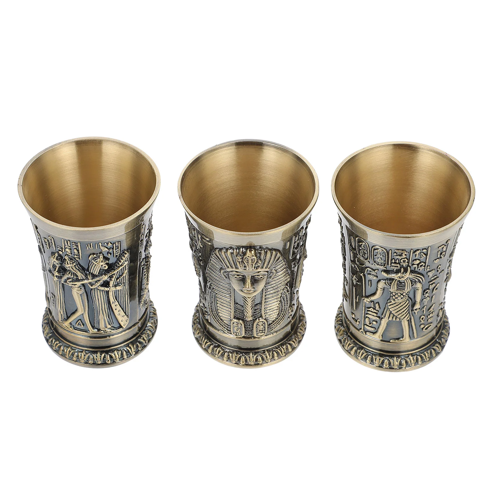 

3pcs Vintage Egyptian Shot Glass Creative Glass for Whisky Cocktail Cups set