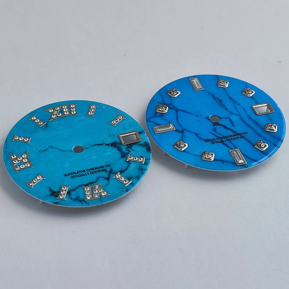 Индивидуальный логотип циферблат 28 5 мм с драгоценными камнями NH35 из