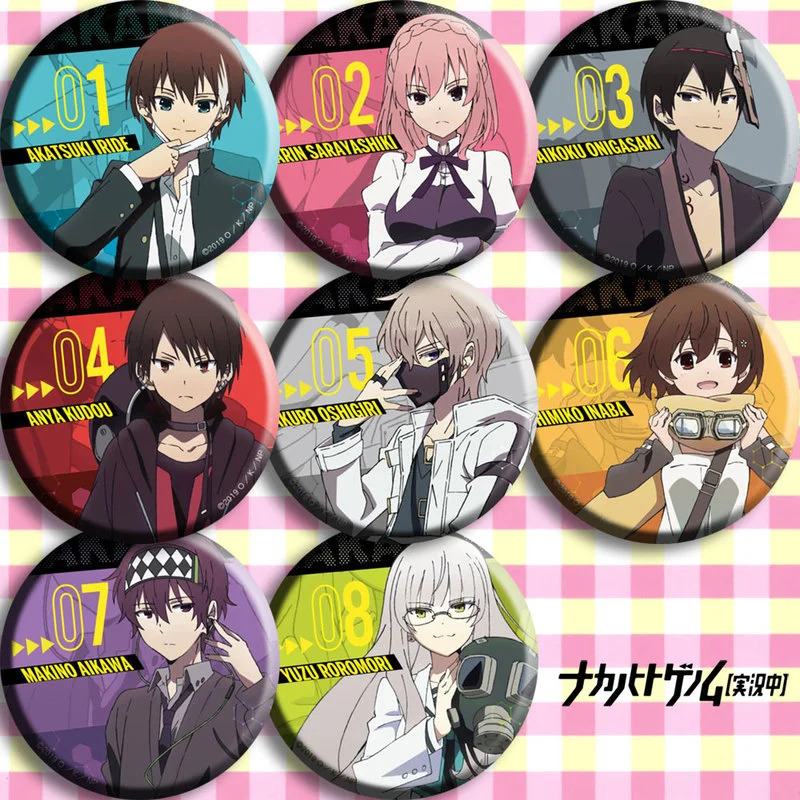 

Kaikoku Onigasaki Anya Kudo Zakuro Oshigiri Yuzu Roromori Action Figure Anime Backpack Decoration Tinplate PVC Badge Toys