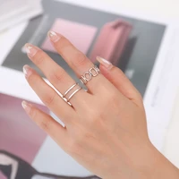 simple fashion double layer geometric irregular index finger ring set girls personality trend opening adjustable ring jewelry