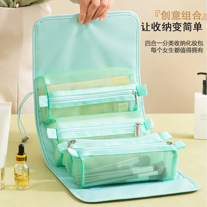 

Вместительная дорожная Женская подвесная съемная косметичка 4 в 1