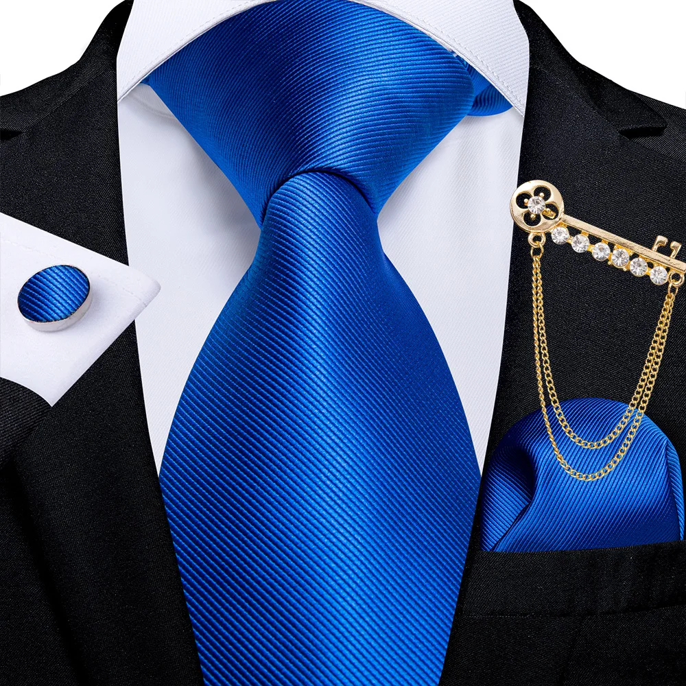 Новый Темно-Синий Шелковый мужской галстук с карманом