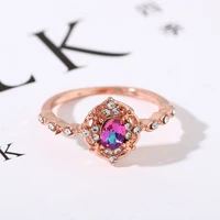 rose gold set small diamond aobao ring exquisite simple ring
