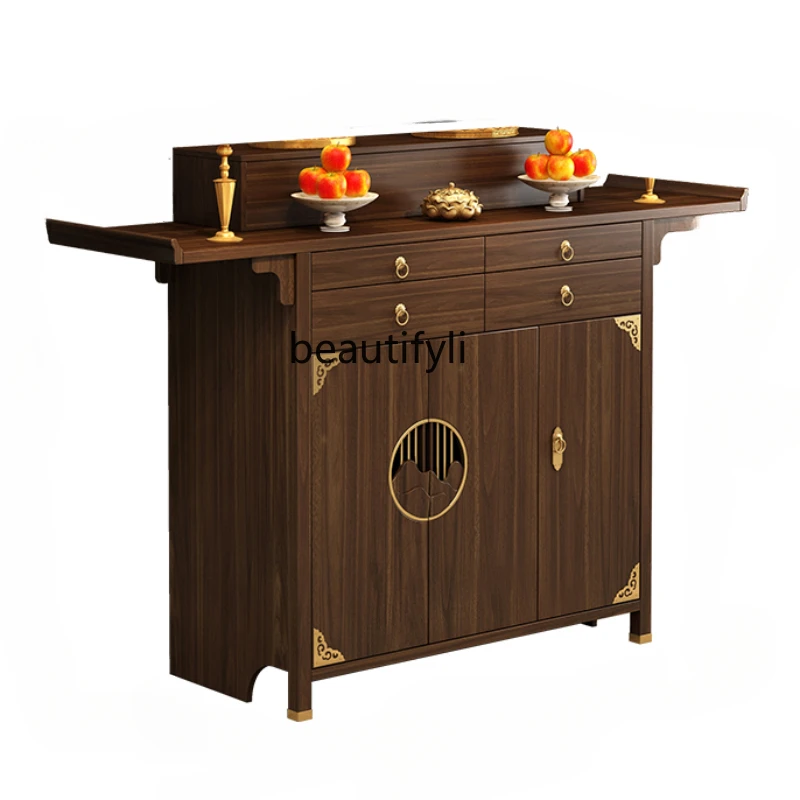 

Новый алтарь из массива дерева в китайском стиле, настольная горелка для благовоний, алтарь, домашний шкаф Avalokitesvara, благовония для гостиной