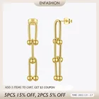 Женские Висячие серьги с полыми звеньями ENFASHION, висячие серьги из нержавеющей стали с бусинами, модные ювелирные изделия 2020, серьги E201159