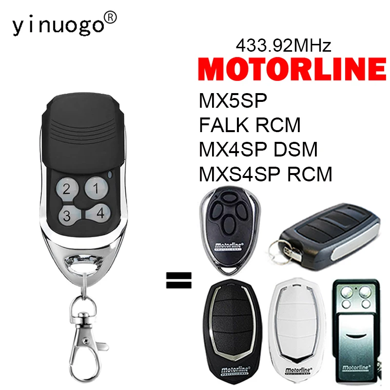 

MOTORLINE Гараж Пульт дистанционного управления 433 МГц MOTORLINE FALK RCM / MX4SP DSM / MXS4SP RCM / MX5SPK / Команда открывания двери гаражных ворот