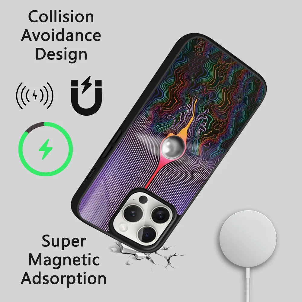 Tame Impala Psychedelic Phone Case For iPhone 16 15 14 13 12 11 Pro Max Plus Mini Magsafe Mirror Wireless Magnetic Cover