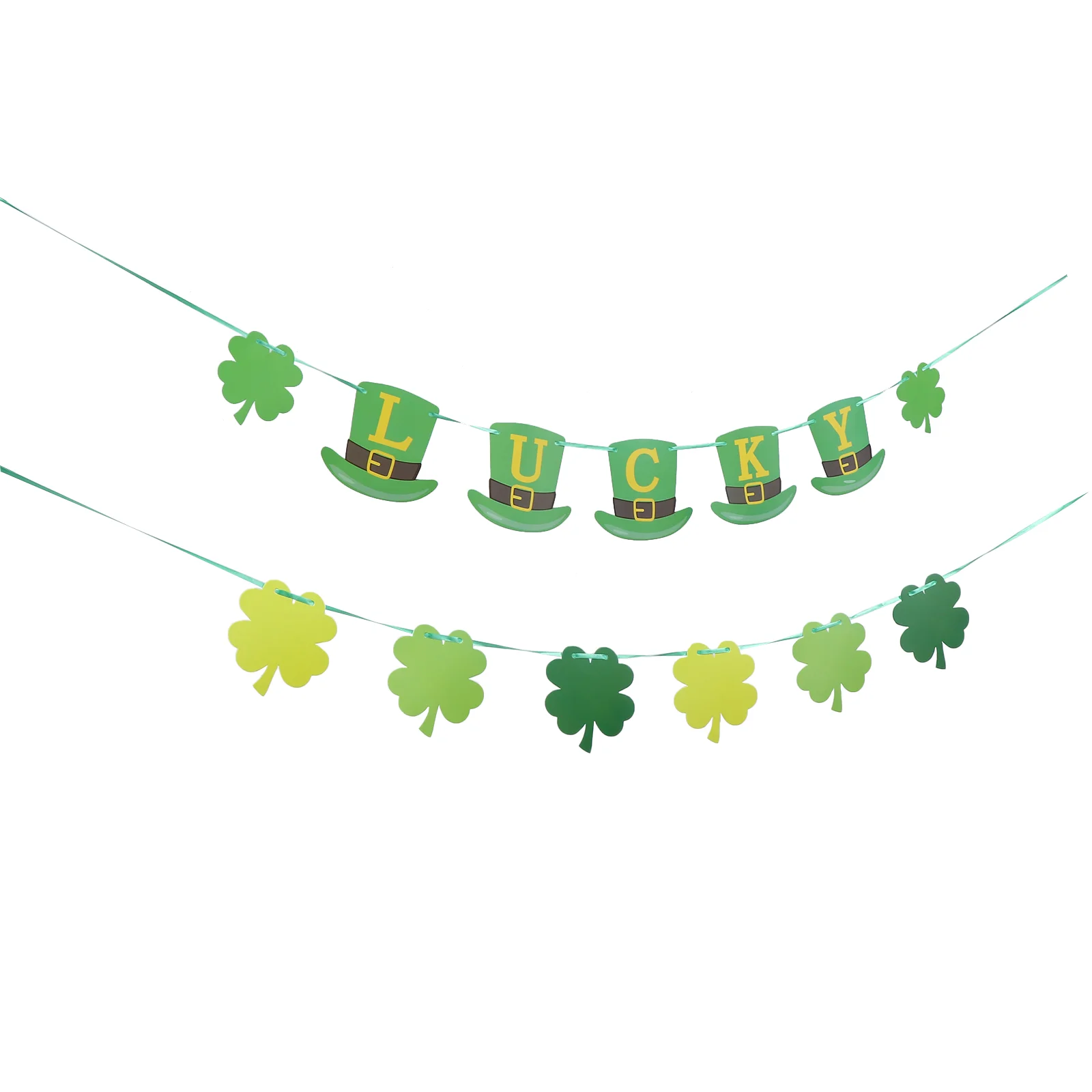 

2pcs St. Patrick's Day Party Banners Delicate Flags Hanging Accessories
