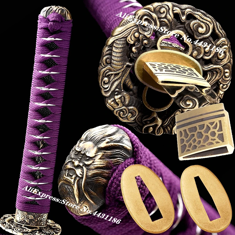 Набор аксессуаров для защиты дракона 26 см * фиолетовая Катана Tsuka японский меч