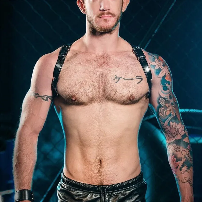 

Мужское Оригинальное нижнее белье в стиле панк, фетиш, кожаное нижнее белье в форме X, горячие экзотические костюмы для косплея, сексуальный ...