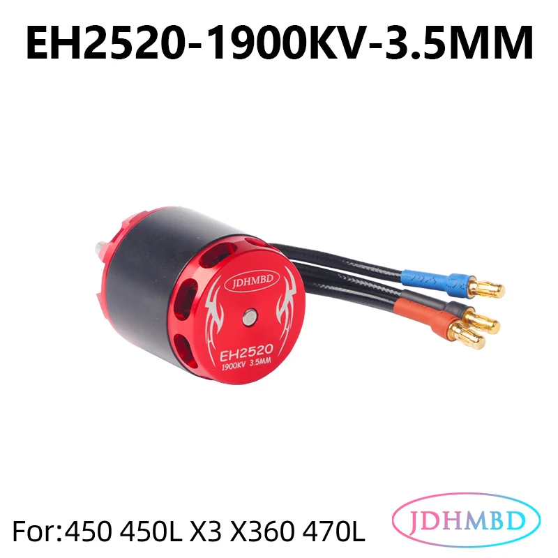 

JDHMBD Helicopter EH2520-1900KV(6S) Brushless Motor Airplane for Tarot ALIGN Trex 450 450L 470 ALZRC X360 A3 Helicopter 3.5mm