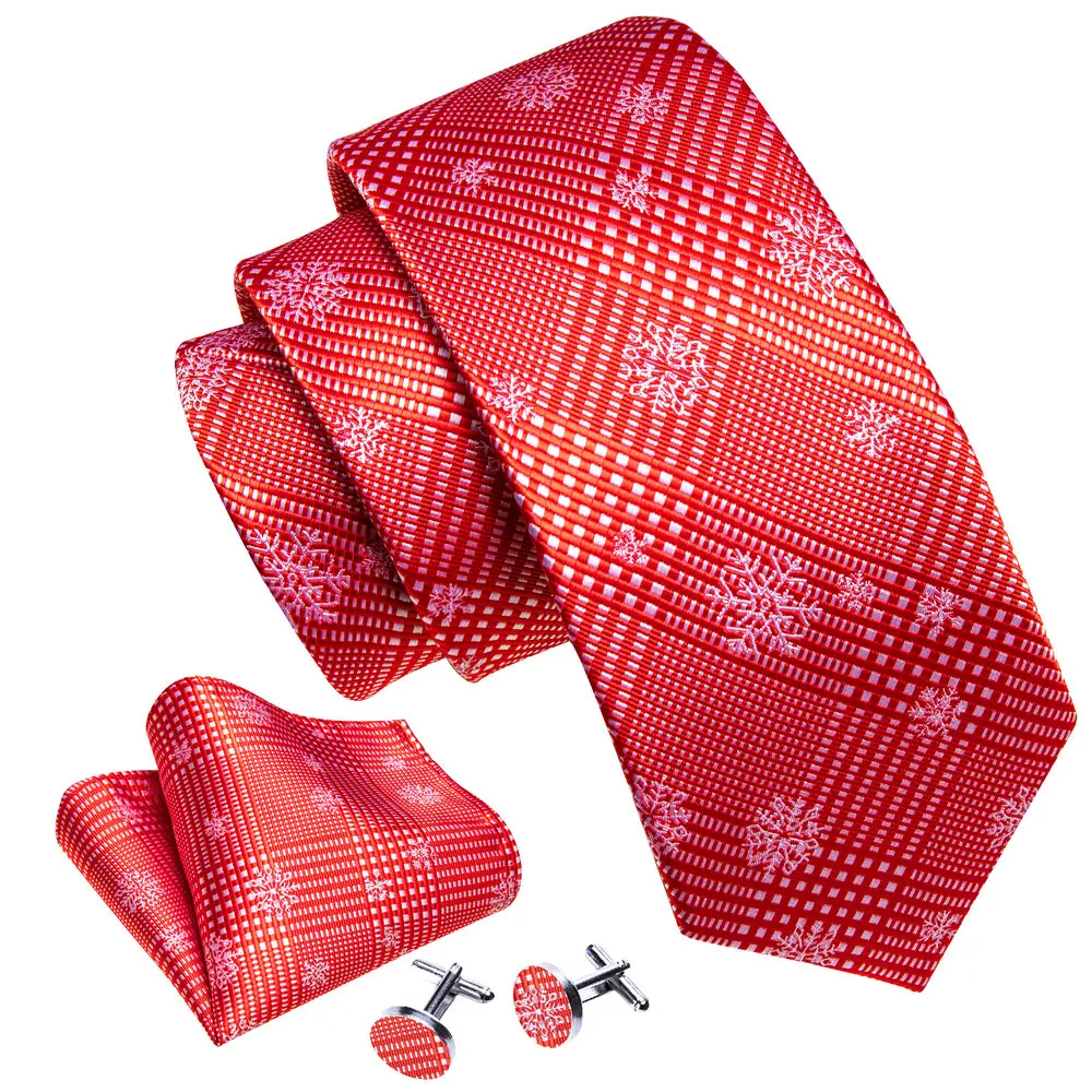 

Светло-красный клетчатый шелковый галстук мужской Карманный квадратный запонки наборы Изысканные Тканые Галстуки для мужской свадебной вечеринки Барри. Ван дизайнер