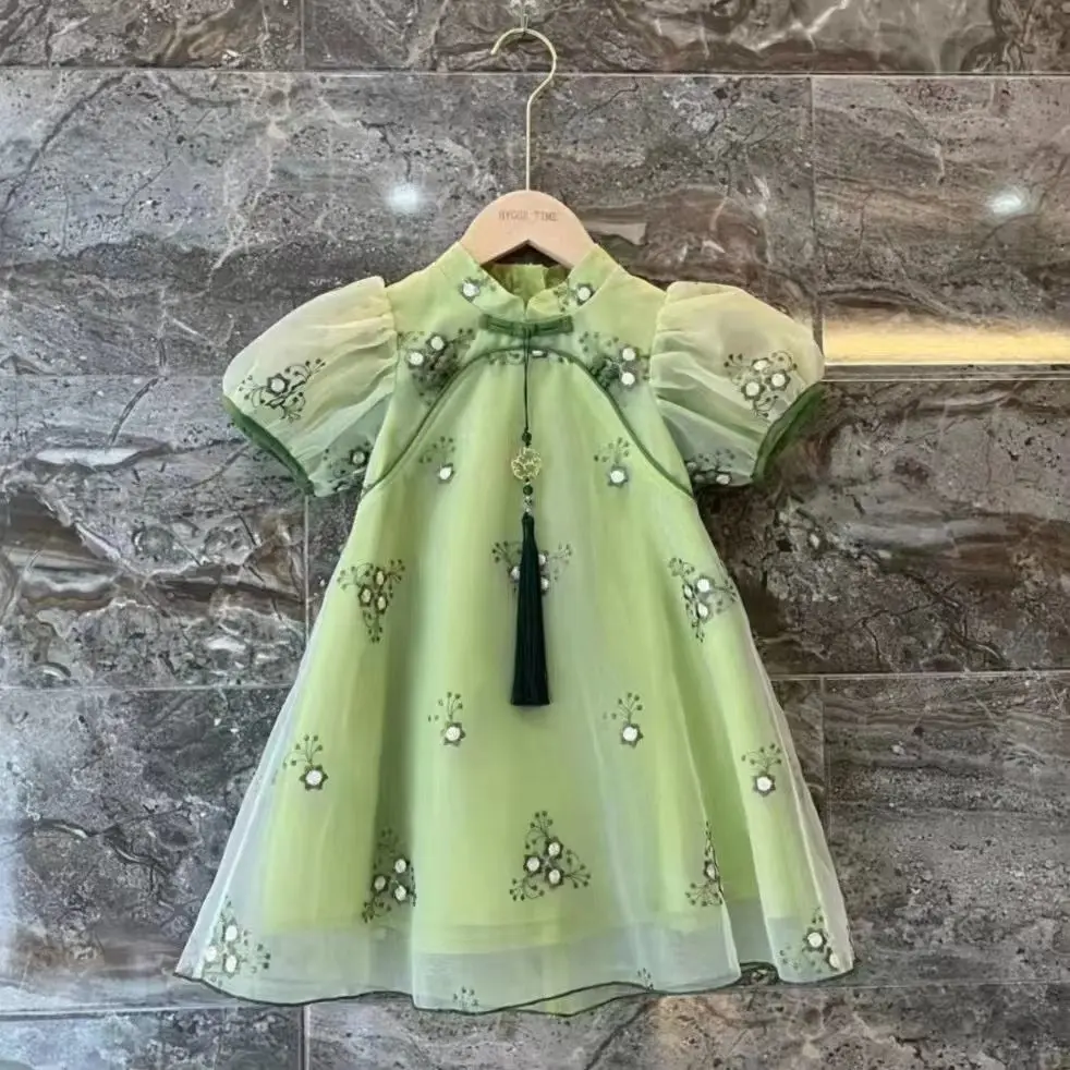 

Летнее китайское традиционное платье Hanfu для маленьких девочек, Детский костюм для косплея, танцевальное сказочное платье Тан