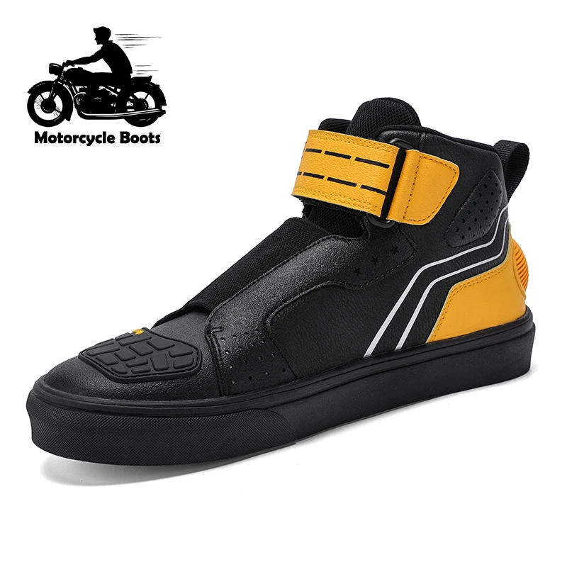 

Мужские мотоциклетные ботинки, обувь для езды на мотоцикле и велосипеде по бездорожью, высокие, Нескользящие, гоночные кроссовки, защитная обувь для переключения передач, мотокроссовые ботинки