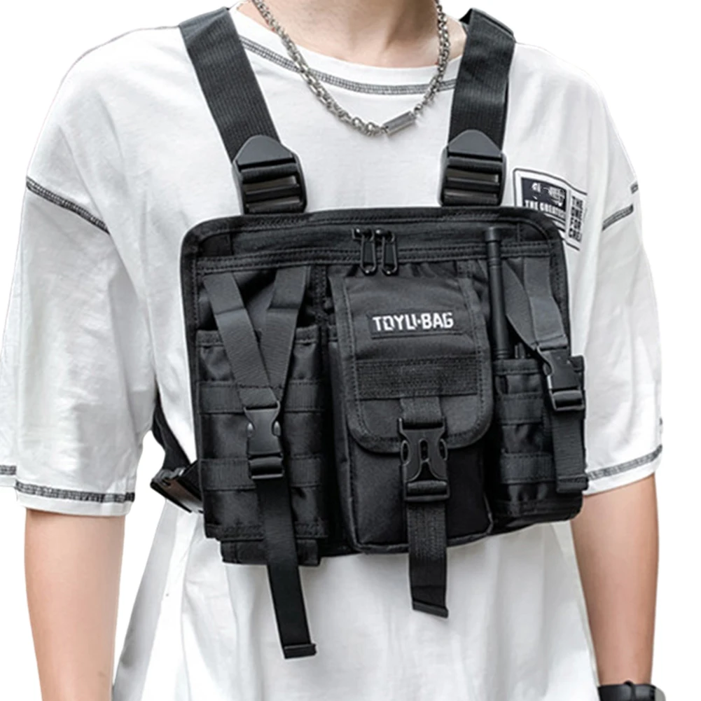 

Мужские нагрудные сумки, тактический жилет, новая модная противоугонная защитная поясная сумка, мужская хип-хоп нагрудная сумка, многофункциональная дорожная сумка