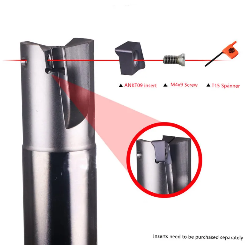 ANKT09 Фреза с быстрой подачей Удлиненная ручка Сплав закаленный стержень ЧПУ