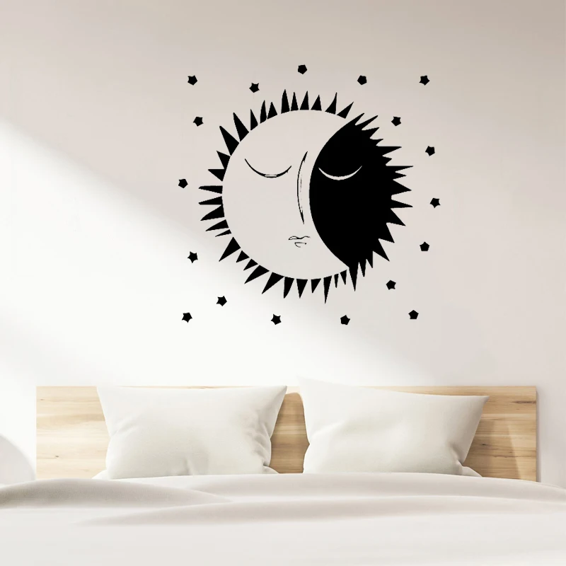

Creative Moon Wall Art Decal Livingroom Home Decor Children House Background Poster Accessories Room Decor Wallpaper