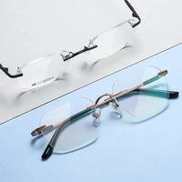 men women blue light blocking glasses pure titanium frameless prescription eyeglasses frame computer games uv goggles eyewear