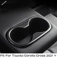 front rear row cup stand drinks water bottle holder decoration cover trim carbon fiber look for toyota corolla cross 2021 2022