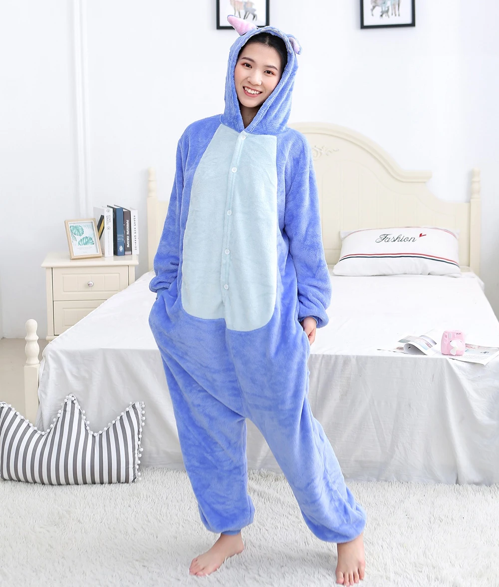 Animal Kigurumi Cartoon Onesies Women Pajamas Anime Onesie For Adult Winter Men Sleepwear Girls Pijama Fleece One-Piece Bodysuit