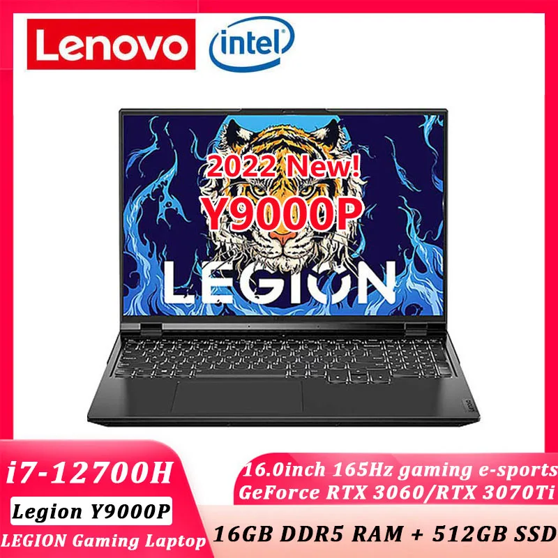 

Новинка 2022, игровой ноутбук Lenovo Legion Y9000P, ноутбук 12-й Intel i7-12700H GeForce RTX3060 6G/RTX3070Ti 8G 165 Гц, 16-дюймовый ноутбук с windows 11