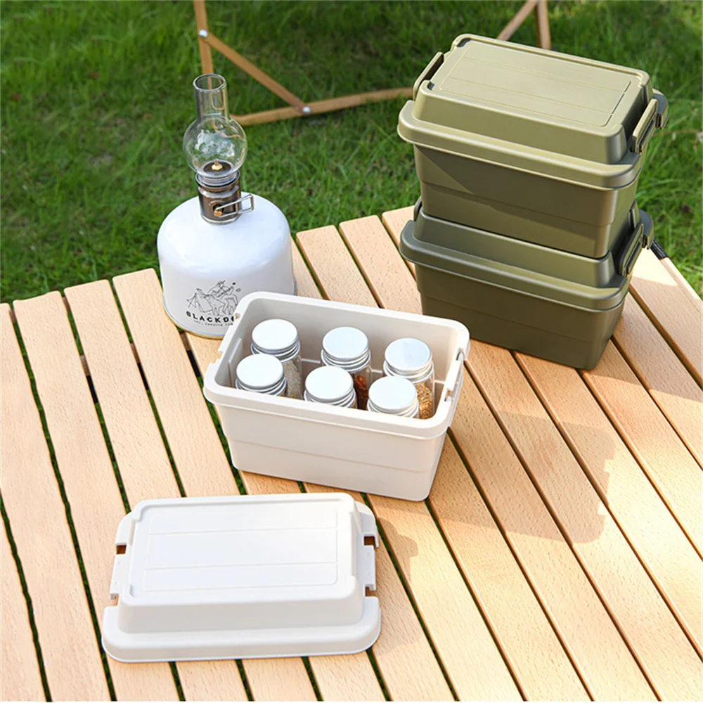 

1.1L Mini Outdoor Storage Box Camping Seasoning Jar Storage box Portable fruit basket BBQ Picnic multifunctional storage box
