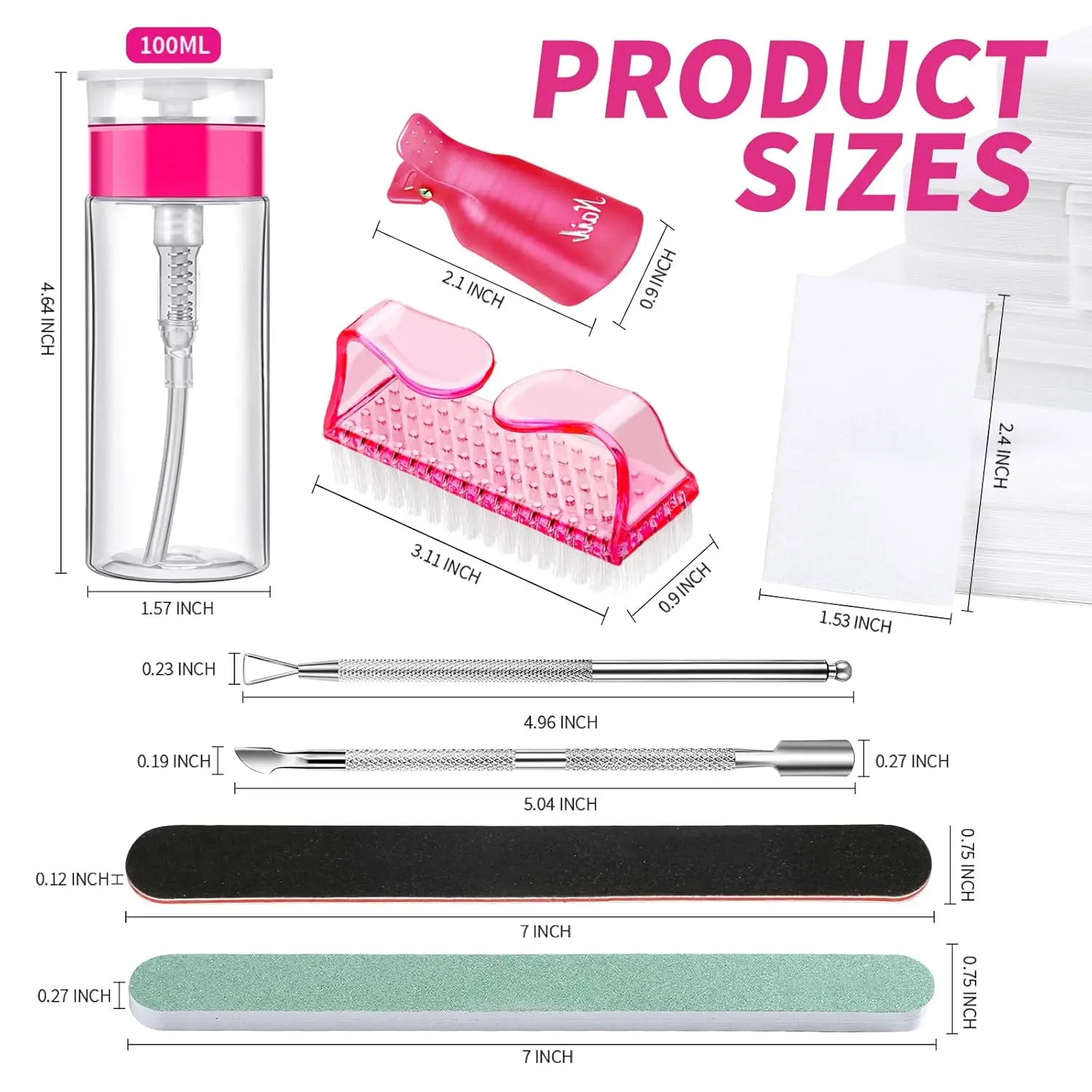 Набор инструментов для снятия геля с лаком ногтей зажимами подушечка бутылок