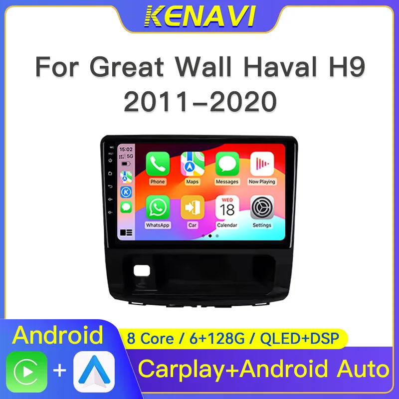 Фото Автомобильное стерео радио с 2 Din Android для GREAT WALL Hover Haval H9 2014-2020, мультимедийный видеоплеер, навигация, GPS DSP, автомобильное головное устройство Carplay, интеллектуальная система №1