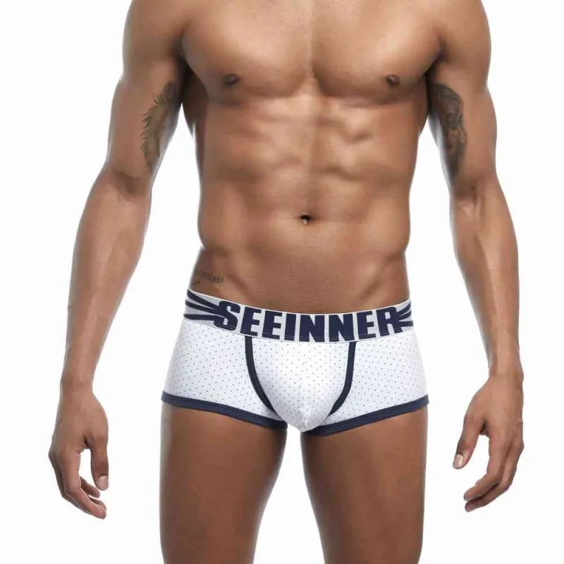 

Men's underwear cotton underwear wave dot printing u convex bag men's boxer pants mens ice silk seamless underwear