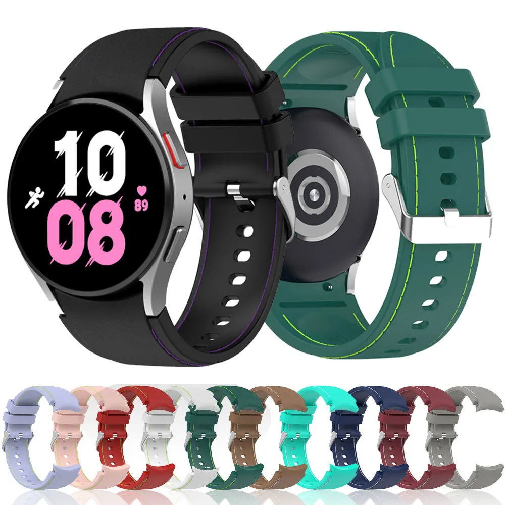 

Silicone Watch Strap For Samsung Galaxy Watch5 Watch 5 Pro Watch 4 Classic Watch3 41mm Wrist Band Bracelet Smartwatch Watchband