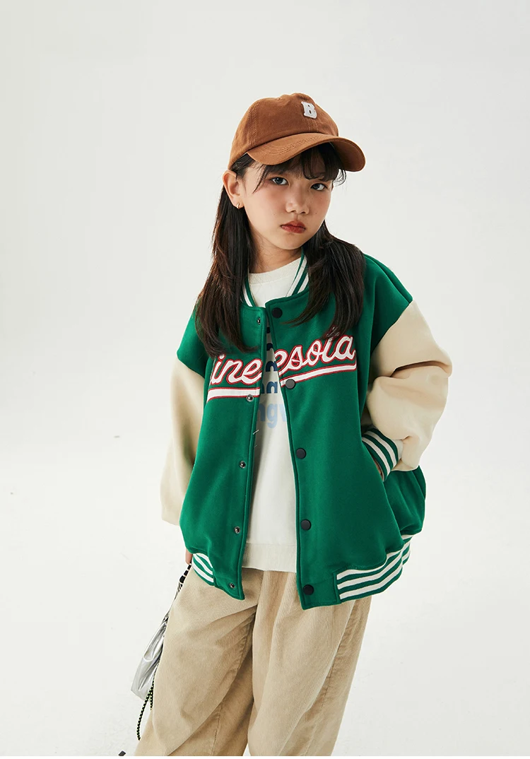 Шикарная уличная одежда унисекс детская бейсбольная куртка-бомбер для мальчиков