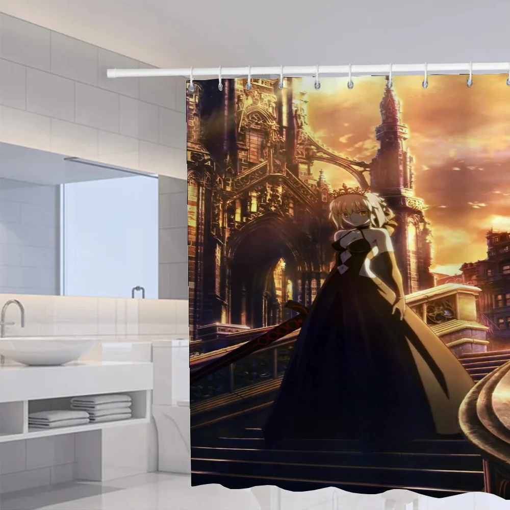 F-fatestay Nights Занавеска Для Душа Полный Комплект Современный Стиль Полиэстер