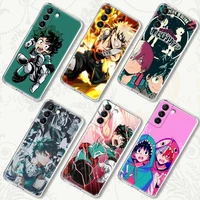 boku no my hero academia anime clear case for samsung galaxy s21 s20 fe s22 ultra s10e s10 s9 plus 5g soft phone cover coque
