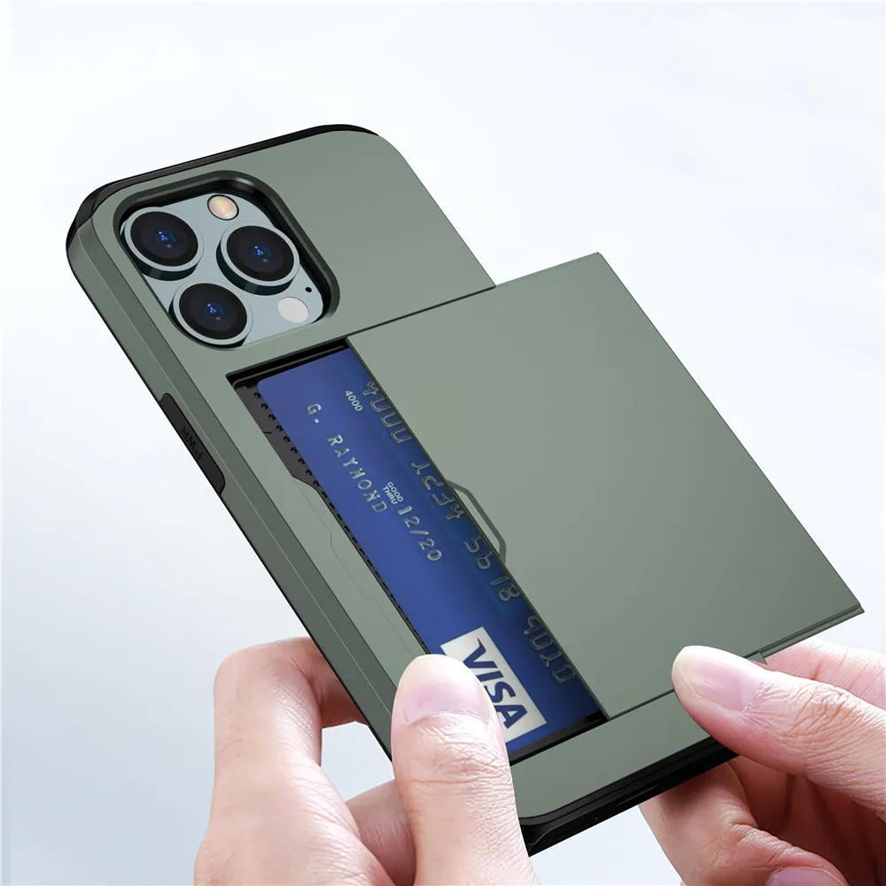 

For iPhone 14 Pro Max Case For iPhone 14 Pro Max Cover Sliding Door Hidden Pocket Card Slot Coque For iPhone 14 13 12 11 Pro Max