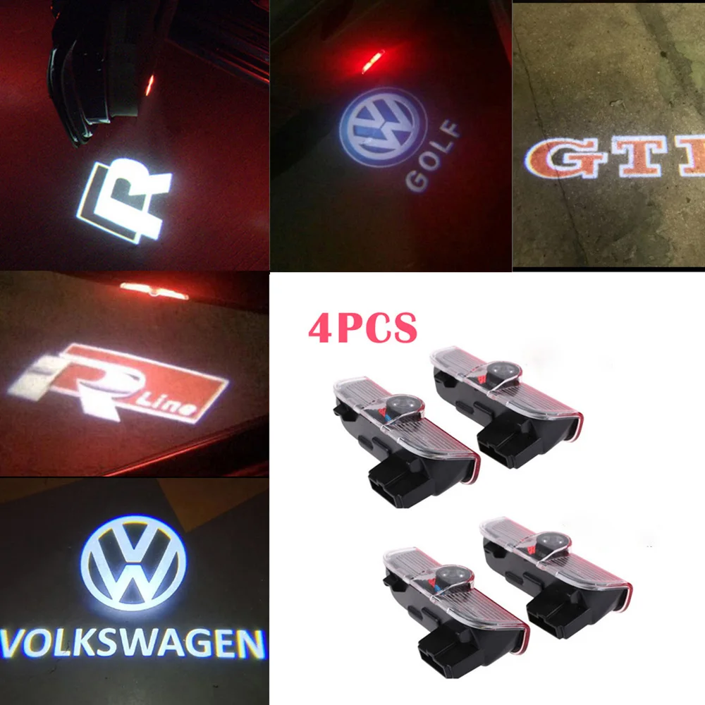 

4X LED Car Door Logo Projector Light Accessories For VW Passat B6 B7 B8 B9 CC Golf 5 6 7 Touareg Tiguan Sharan Jetta MK5 MK6 MK7
