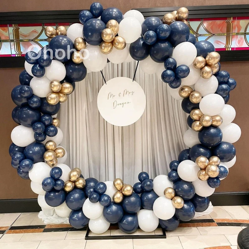 

Аксессуары для украшения свадьбы, годовщины, дня рождения, детский праздник, мальчик, темно-синий, белый шар, воздушные шары-гирлянды, украше...