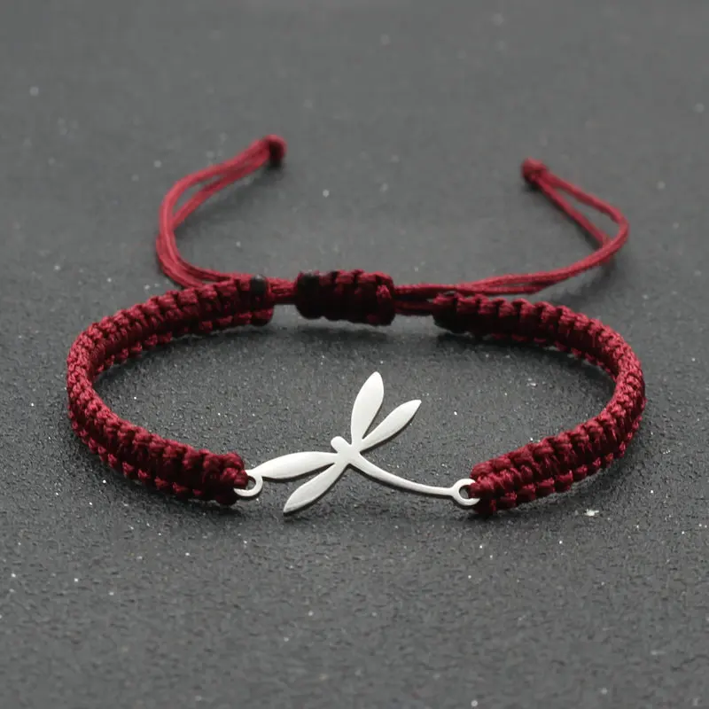 Женские браслеты на запястье Lucky Red String милые регулируемые из нержавеющей стали в