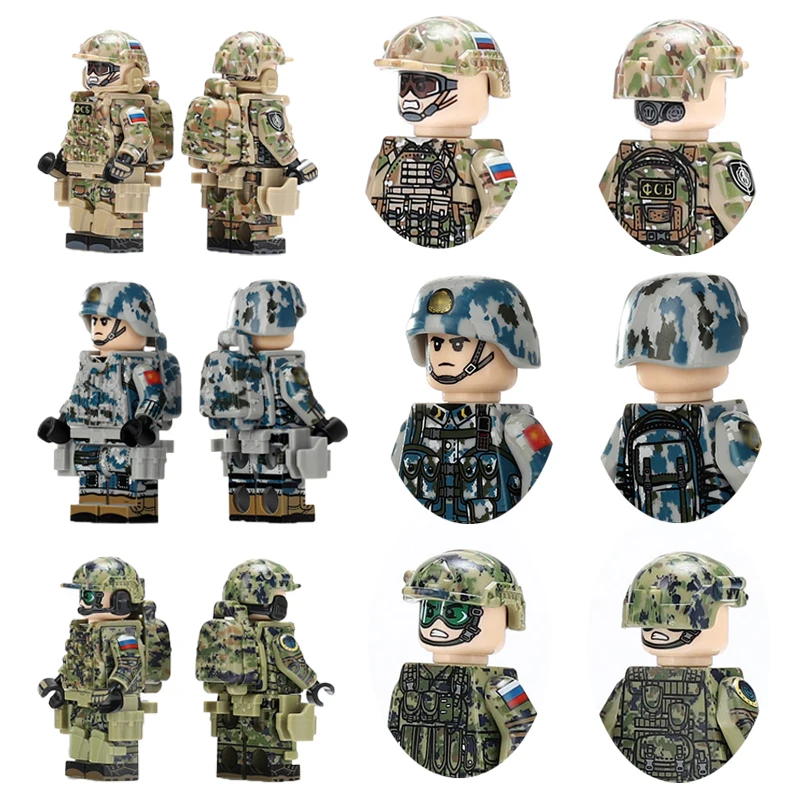 

Военные фигурки, строительные блоки, русский Альфа спецназ, морская пехота, камуфляжный солдат, армейское оружие, снаряжение, детали, кирпич...