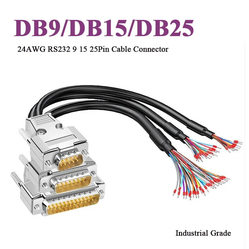 Соединительный кабель DB9 DB15 DB25 промышленный 24AWG 9 15 25 контактов соединительная