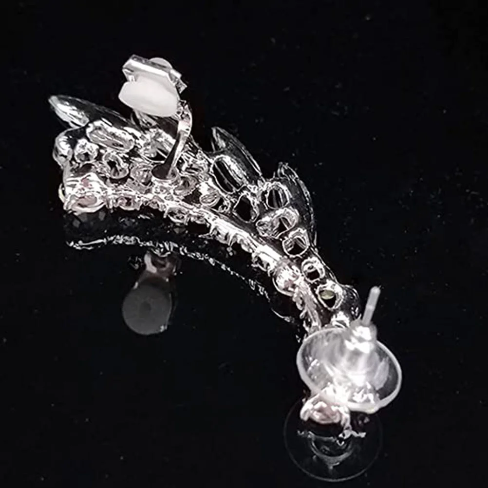 

1 Pair Fashionable Dainty Metal Clip On Earrings Womens Ear Jewelry Rhinestone Earrings Ear Cuff Earrings Statement Earrings